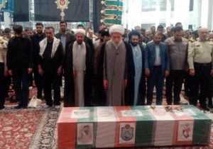 تشییع پیکر شهید مدافع امنیت در شاهچراغ